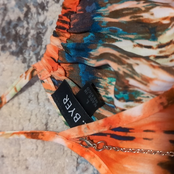 Woman’s tank top A. Byer orange flowy summer Like New business casual - Picture 3 of 3